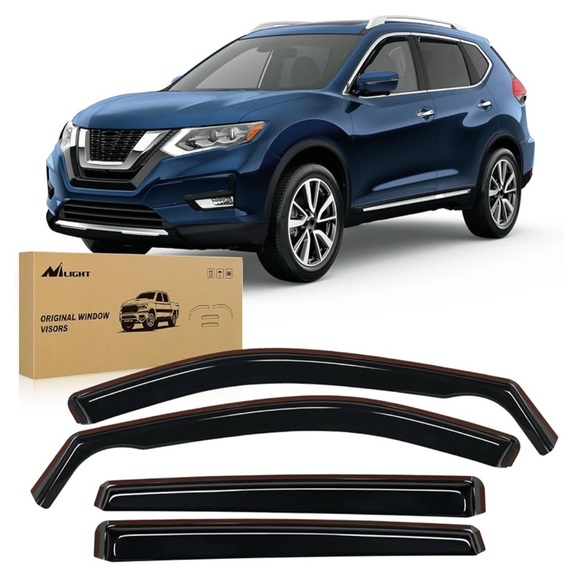 in Channel Rain Guards for Nissan Rogue S SV SL(Not fit Sport Model) 2014-20 - Picture 1 of 3